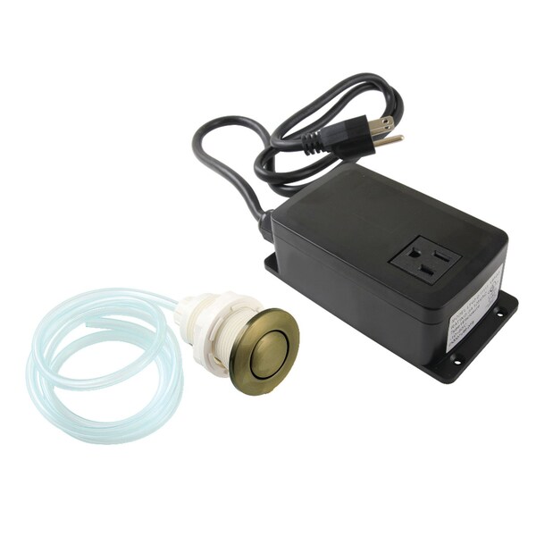 Single Outlet Garbage Disposal Air Switch Kit, Antique Brass